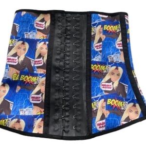 Premadonna by Ann Chery Comic Book Waist Gang Latex Underbust Waist Cincher S
